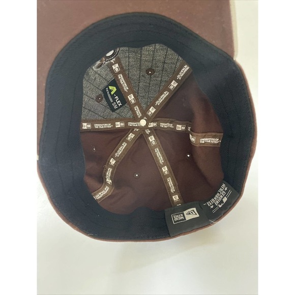 Vintage New Era MLB Boston Red Sox Fitted Hat Rare Flex Size Small Brown White - Picture 5 of 10